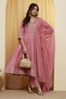 Pink Cotton Silk Anarkali Suit Set