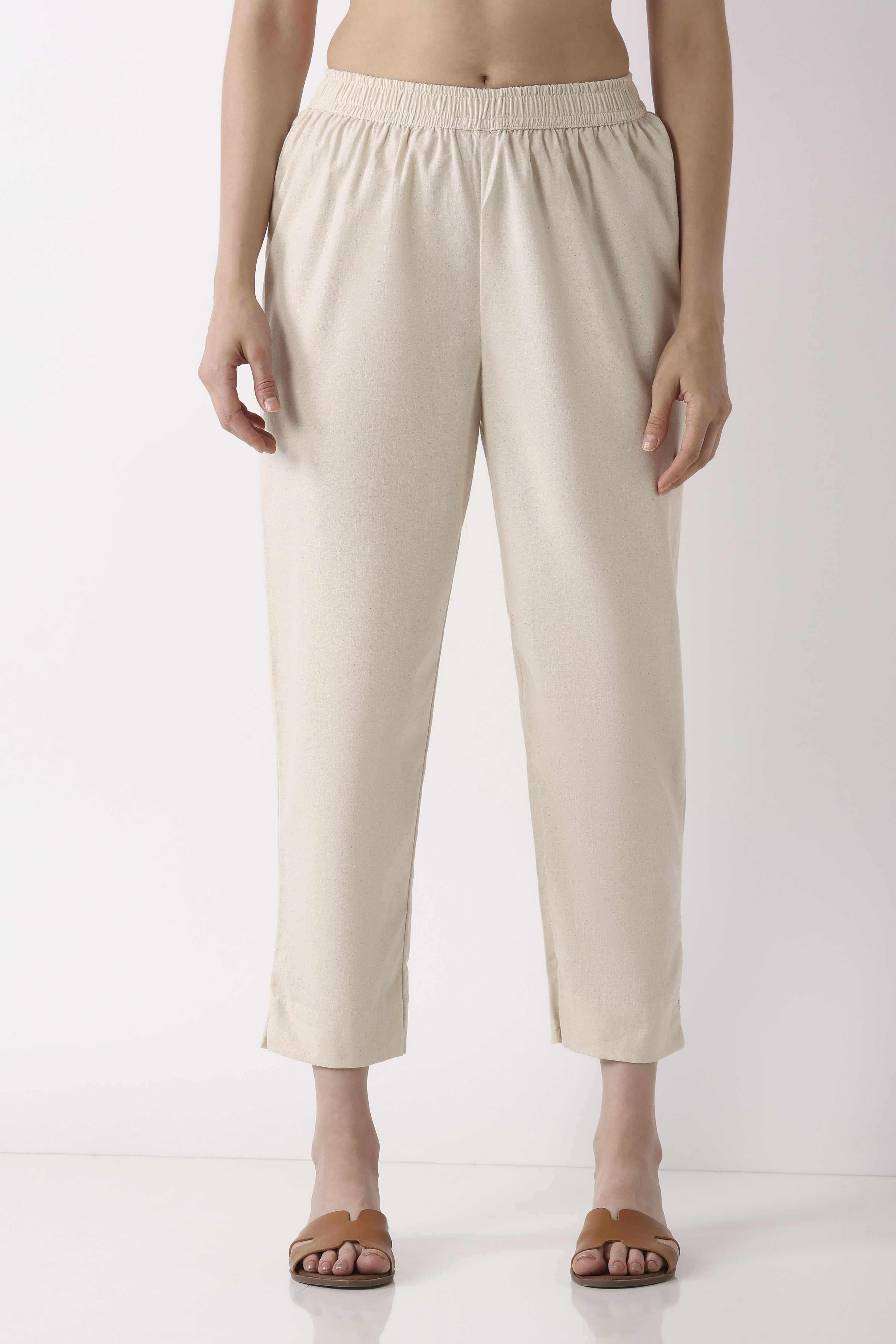 Natural Cotton Slim Pants image number 4