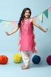 Pink Cotton Blend Straight Kurta Relaxed Salwar Suit Set