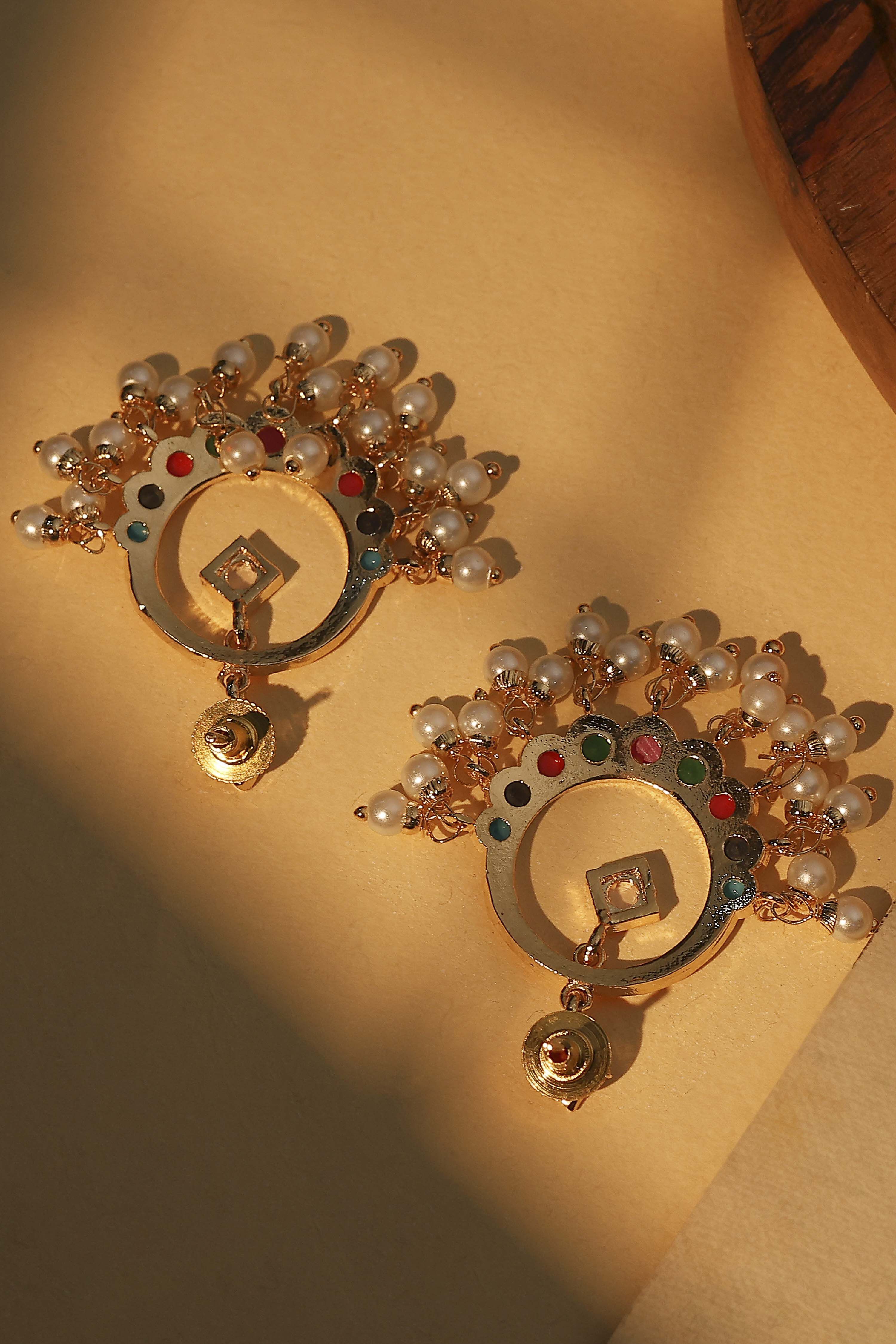 Multicolor Brass Chaandbali image number 2