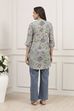 Green Cotton Printed Straight Kurti image number 3
