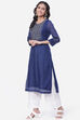 Blue Art Silk Kurta image number 2