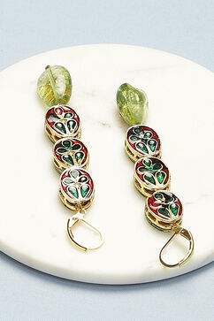 Green Brass Earrings image number 2