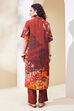 Brown Viscose Rayon A Line Kurta Pants Set image number 4