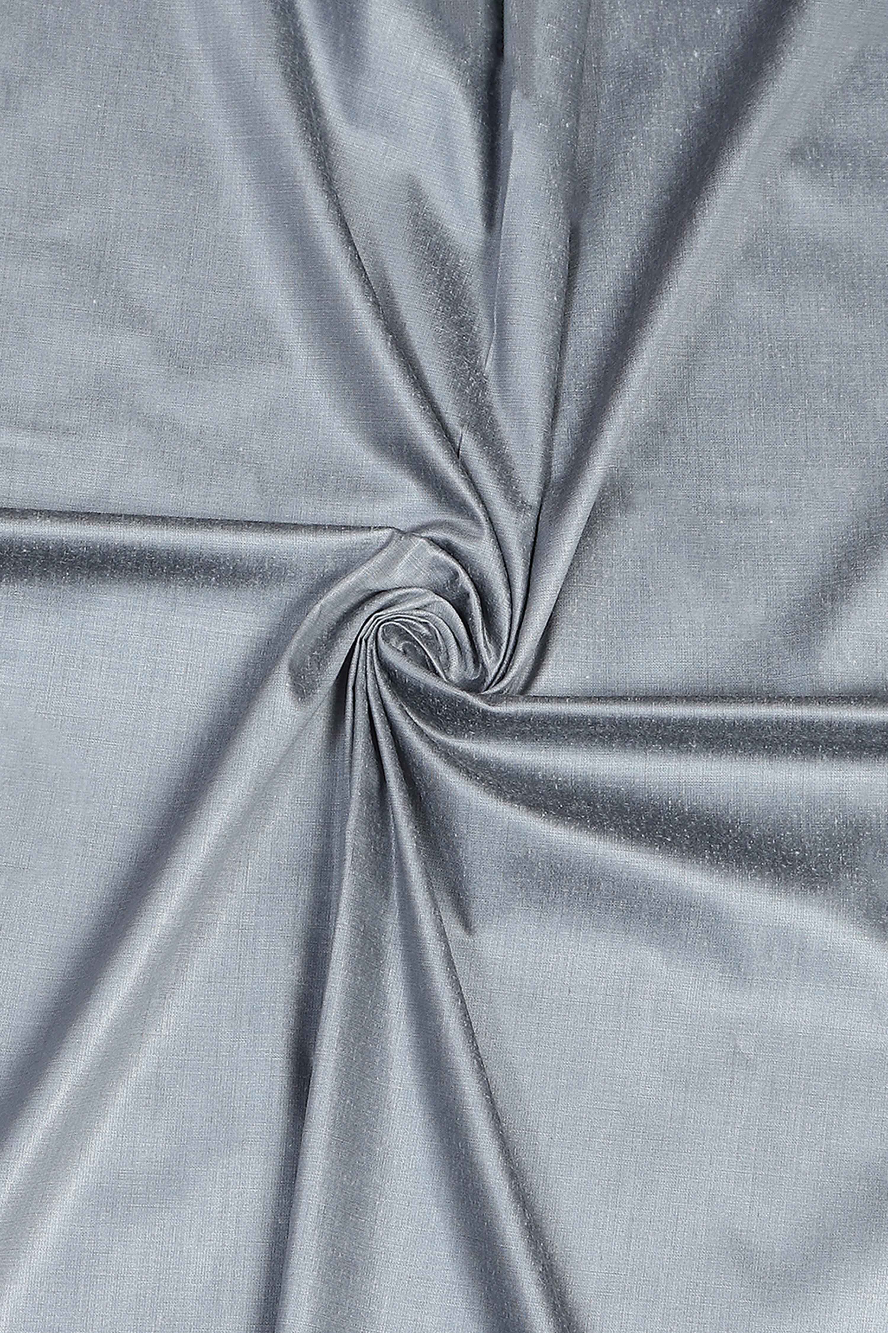 Grey Cotton Printed Embroidered Unstitched Suit Set image number 2
