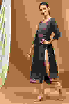 Black Cotton Printed Kurta image number 2