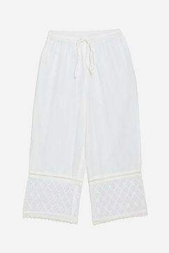 White Cotton Schiffli Kurta and Palazzo Set image number 2