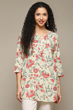 Olive Green Rayon Printed Kurti image number 5