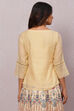 Beige Straight Art Silk Short Yarndyed Kurti image number 5
