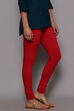 Maroon Cotton Lycra Knitted Churidar image number 2