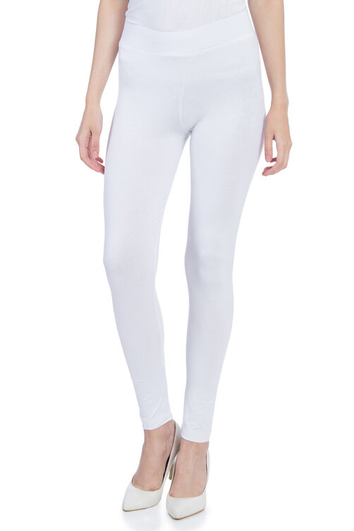 White Cotton And Art Silk Leggings image number 0