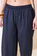 Black Cotton Straight Kurta Pants Set image number 2