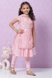Pink Art Silk Straight Kurta Churidar Suit Set image number 2
