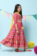 Pink Cotton Printed Suit Set image number 6