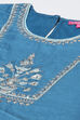 Marine Blue Art Silk Straight Straight Kurta Palazzo Suit Set image number 1