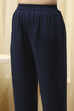 Navy Blue Tissue Machine Embroidered Unstitched Suit Set image number 3