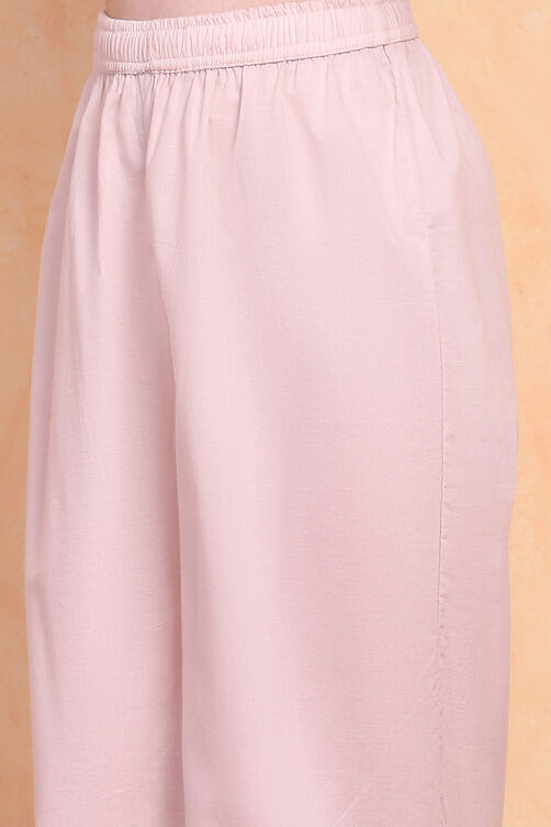 Pastel Pink Printed Angrakha Gathered Suit Set image number 2