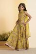 Mustard Yellow Floral Flared Lehenga Set image number 3