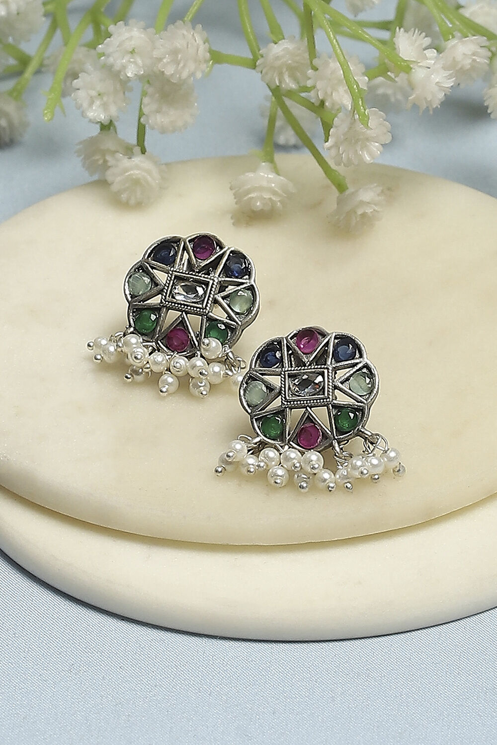 Multicolour Stone Earrings image number 0