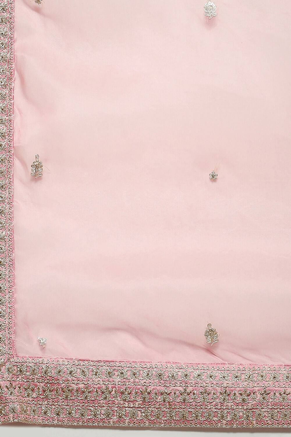 Red Silk Blend Straight Lehenga Set image number 3