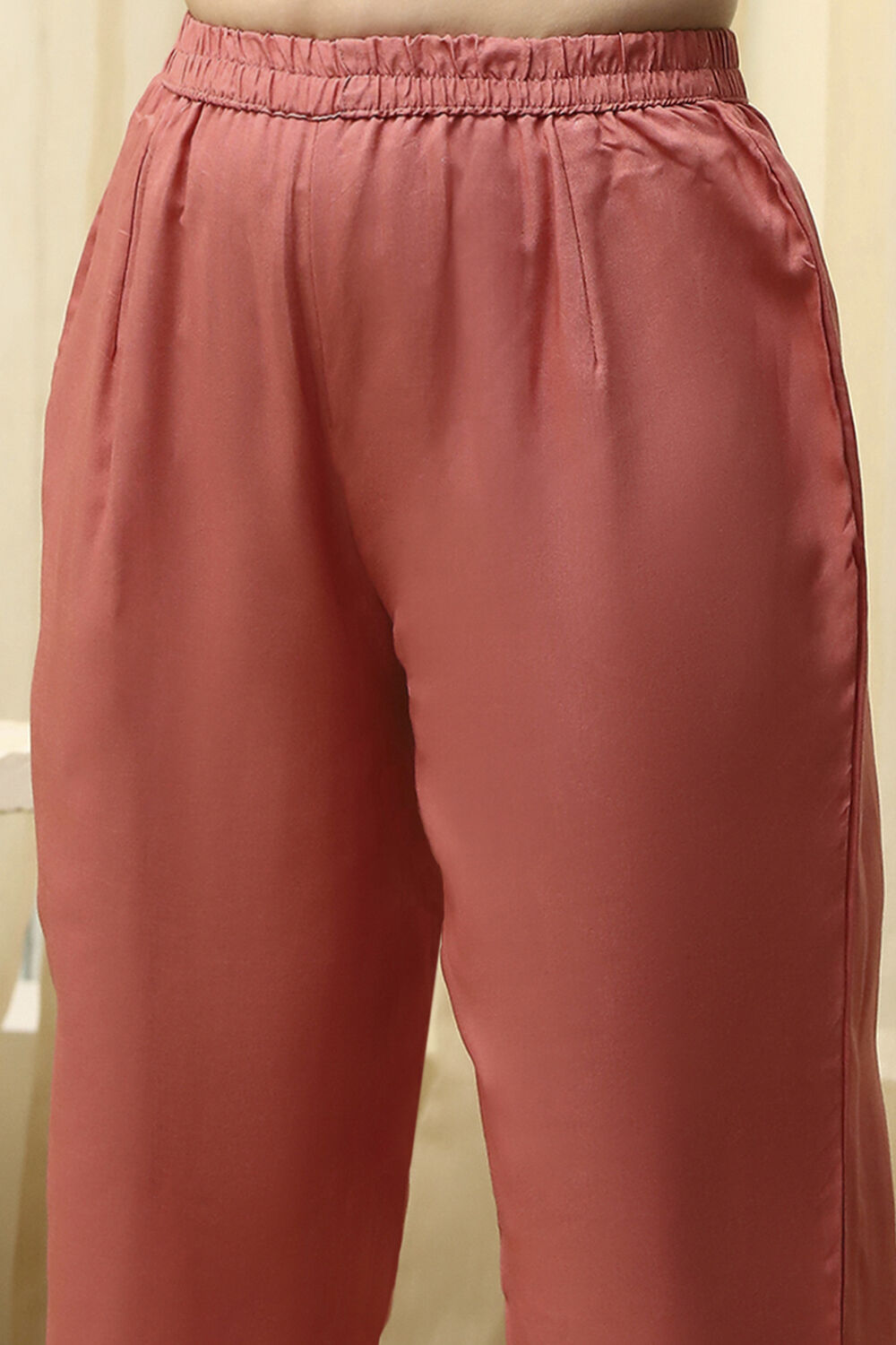 Maroon Linen Printed Embroidered Unstitched Suit Set image number 3