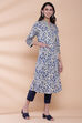 Black Cotton A-Line Printed Kurta image number 4