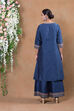Blue Cotton Silk Suit Set By Anju Modi image number 5