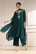 Green Polyester Straight Yarndyed Suit Set image number 0