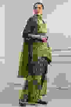 Green Printed Straight Sharara Suit Set image number 5