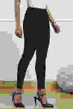 Black Cotton Blend Solid Leggings image number 3