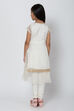 Ivory Art Silk Straight Kurta Churidar Suit Set image number 4