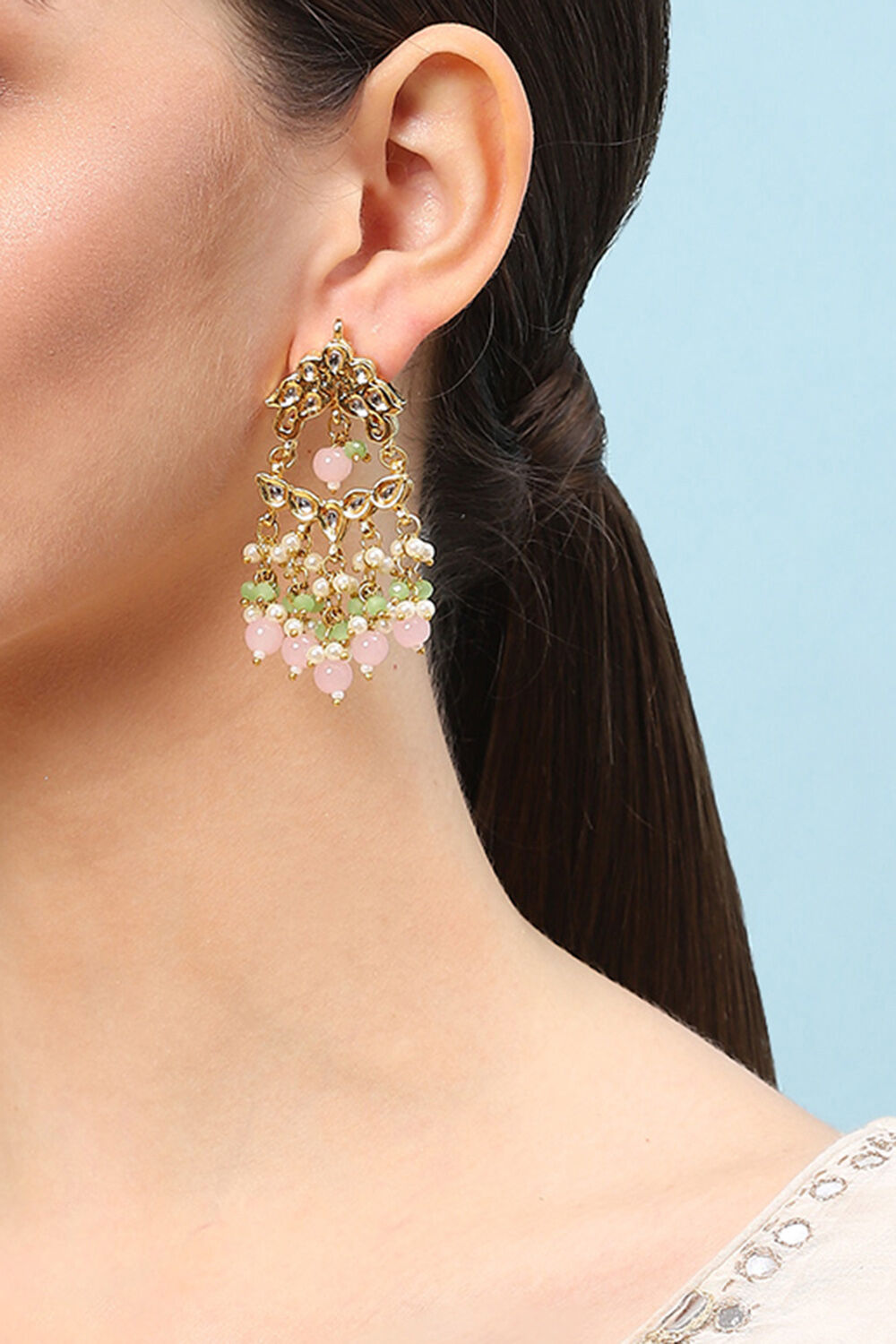 Pink Alloy Earrings image number 1