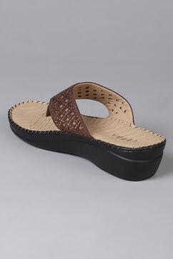 Brown Synthetic Suede Sandals image number 3
