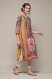 Yellow Polyester Straight Printed Kurta image number 4