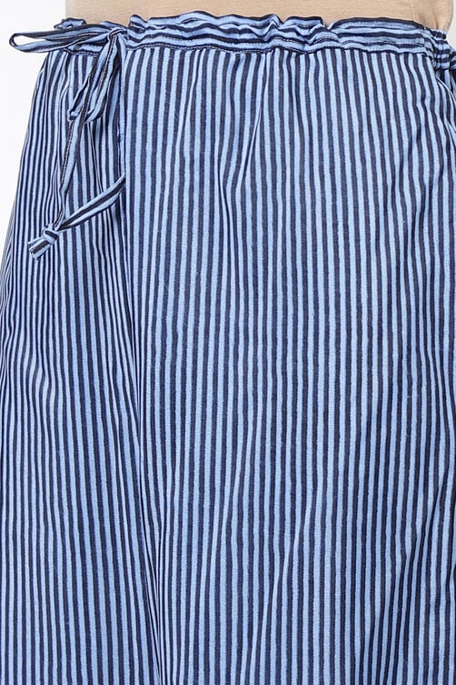 Navy Blue Art Silk Kurta Pants Set image number 1