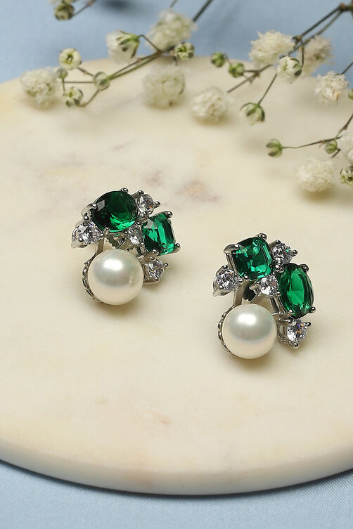 Green Brass earrings image number 0
