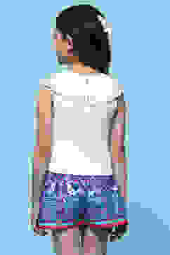 White Sleeveless Top With Schiffli Lace Detail image number 3