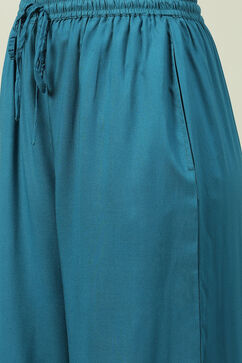 Teal Straight Palazzo image number 1