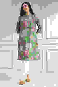 Green Floral Printed Straight Kurta image number 5