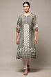 Green Viscose A-Line Printed Kurta image number 5