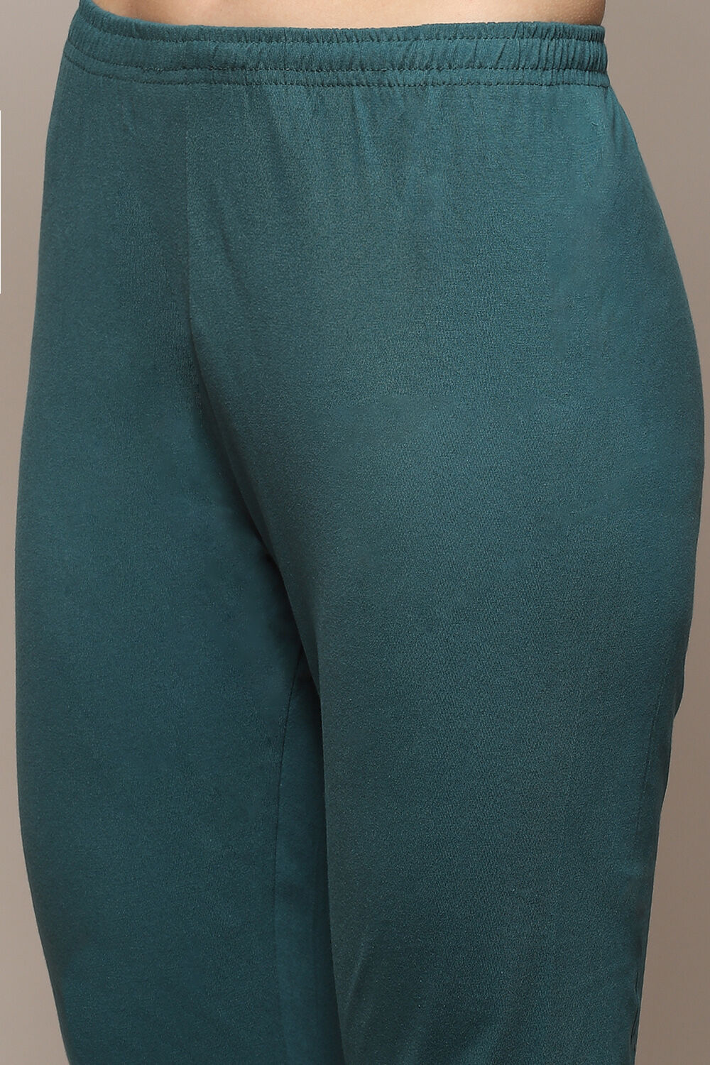 Green Cotton Anarkali Kurta Churidar Suit Set image number 2