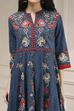 Blue Cotton Printed Anarkali Suit Set image number 1