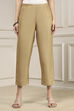 Beige Viscose Rayon Straight Pants image number 4