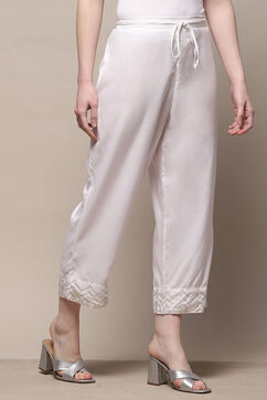 White Rayon Straight Palazzo image number 3