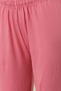Pink Embroidered Cotton Anarkali Kurta Churidar Suit Set image number 2