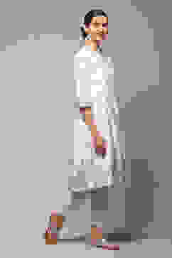 Lavender Cotton Straight Printed Kurta image number 3