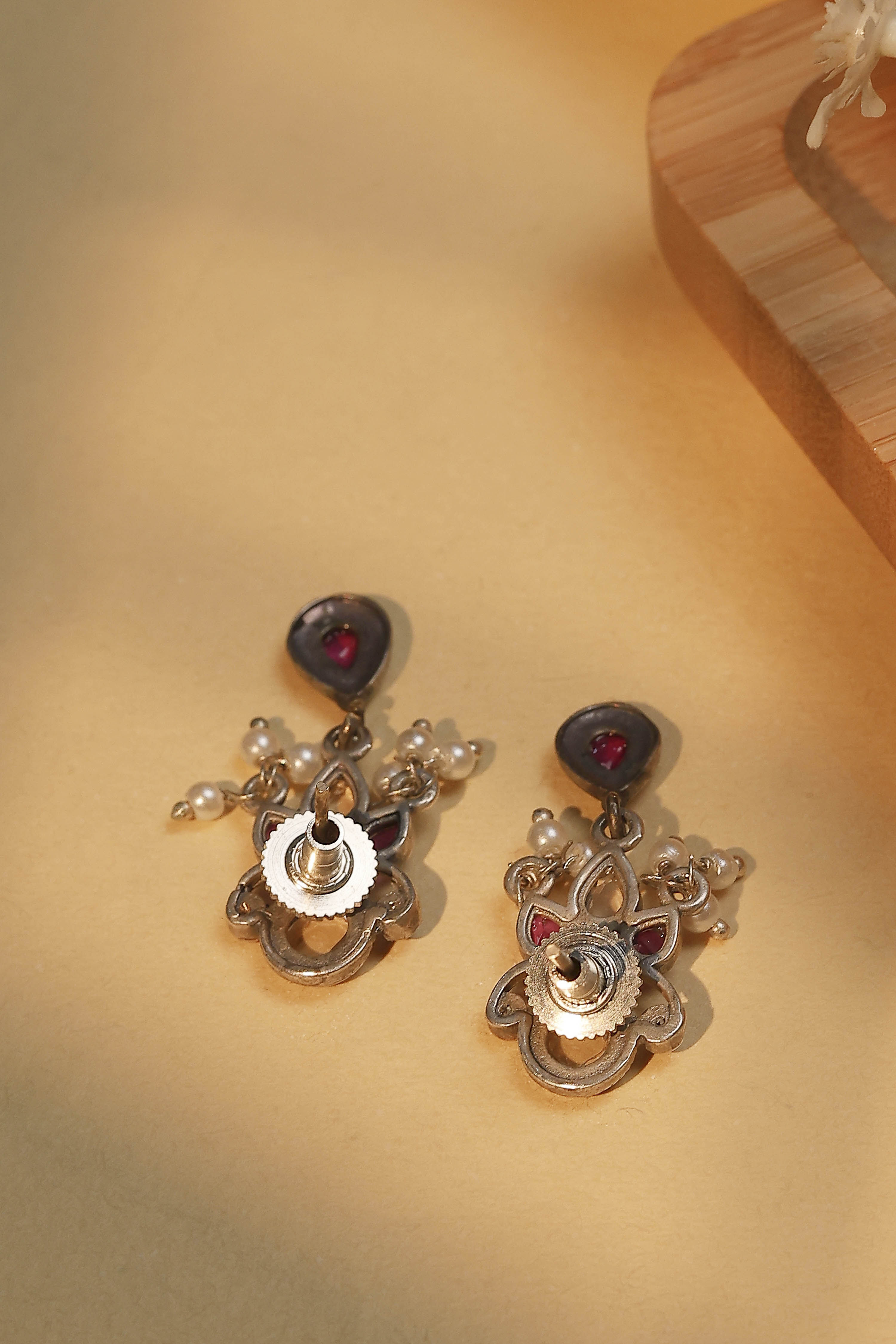 Dark Pink Brass Drop & Danglers image number 2