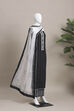 Black Cotton Printed Embroidered Unstitched Suit Set image number 4