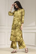 Green Printed Kurta Pants Co-ord Set image number 3