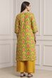 Yellow Cotton Printed Straight Kurta image number 3